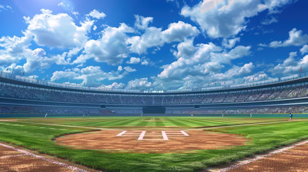 Baseball stadium under blue sky illustration sporting event venue photo