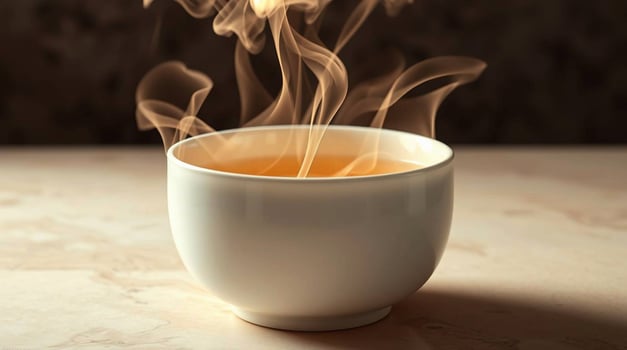 Aromatic Tea in a White Bowl Beverages photo
