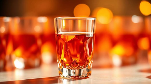 Amber Spirit A Single Shot in Warm Light Beverages photo