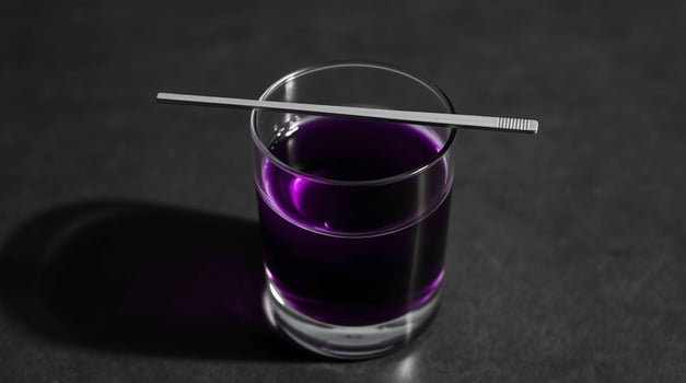 A purple liquid with a straw in it photo