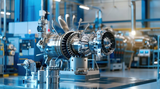 Precision engineered metallic turbine machine component for industrial manufacturing photo