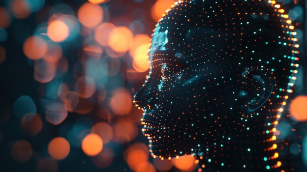 Artificial intelligence digital head abstract technology concept photo