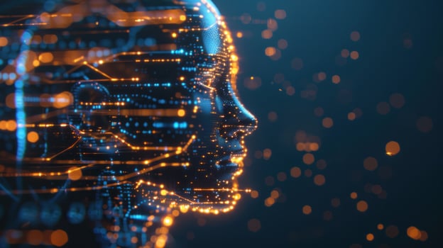 Digital human head abstract artificial intelligence technology photo