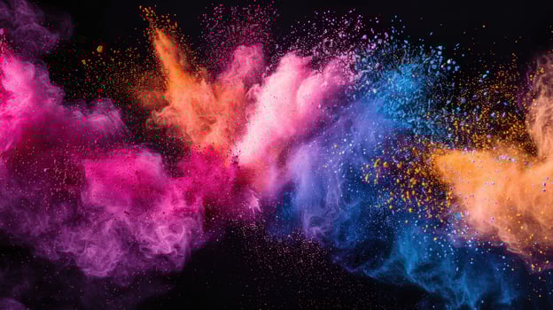 Abstract color powder explosion background photo