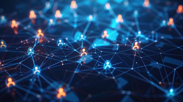 Abstract social network connection concept illustration photo