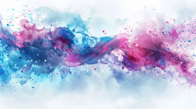 Abstract watercolor painting with blue pink and purple blends background design photo