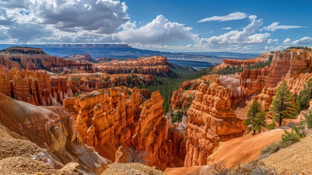 Dramatic canyon landscape with cloudscape and rock formations natural wonders photo