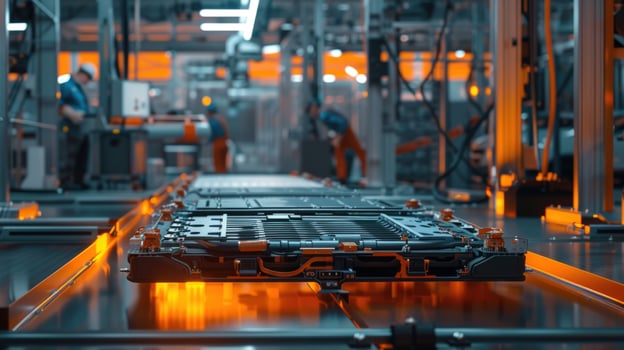 Battery pack production line in a high tech factory photo