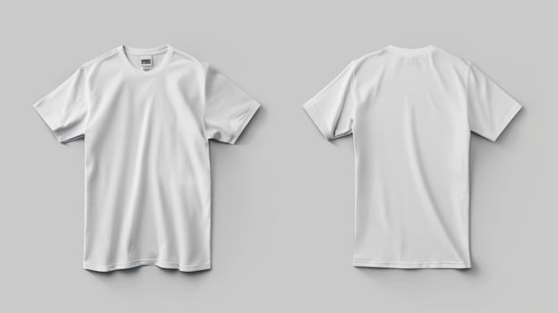 Blank white t shirt apparel design template front and back views photo