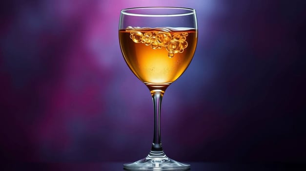A glass of wine with ice and liquid photo