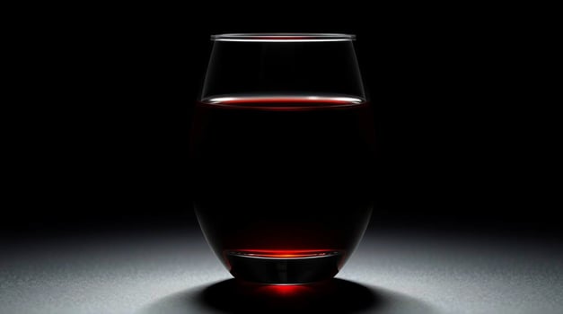 A glass of red wine on a black background photo