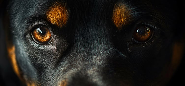 A close up of a dog's eyes photo