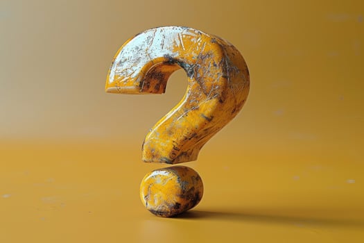Stylized question mark symbol in yellow and grey abstract background photo