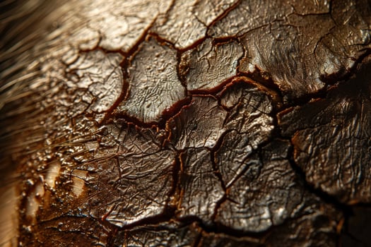 Cracked earth texture dark brown surface pattern photo