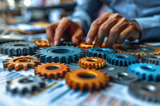 Mechanical gears system connecting component for industry manufacturing photo