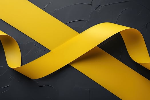 Abstract yellow strip on gray textured background for modern design photo