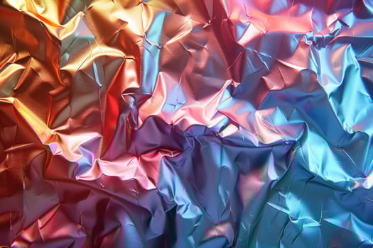 Abstract metallic texture background with colorful light reflections photo