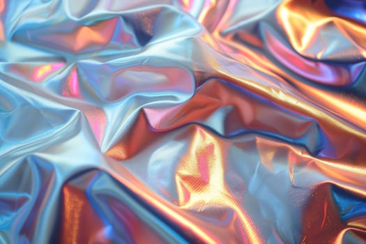 Iridescent fabric with textured folds abstract background photo