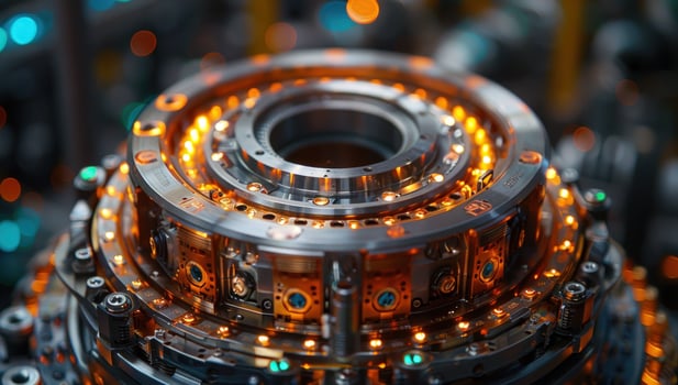 Industrial machine detail high tech equipment engineering and manufacturing photo