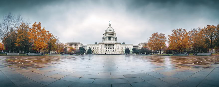 US Capitol building on a rainy autumn day. photo