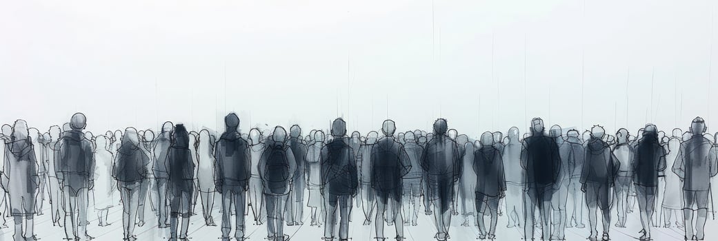 Crowd of people illustration sketch concept photo