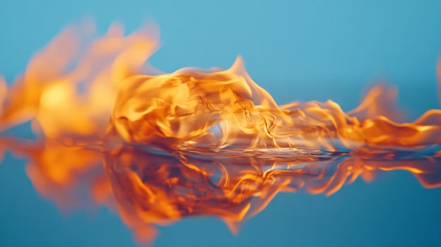 Abstract fire reflection on water. photo