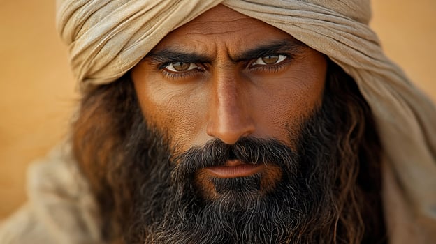 A man with a long beard and turban photo