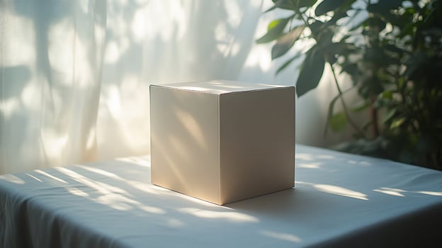 A white box sitting on a table photo