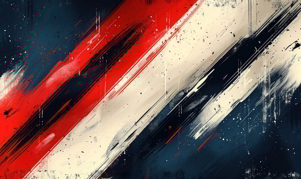 Abstract brushstroke background with red white and blue diagonal stripes texture photo