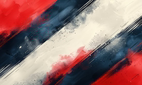 Dynamic red white blue abstract diagonal stripes watercolor texture background photo
