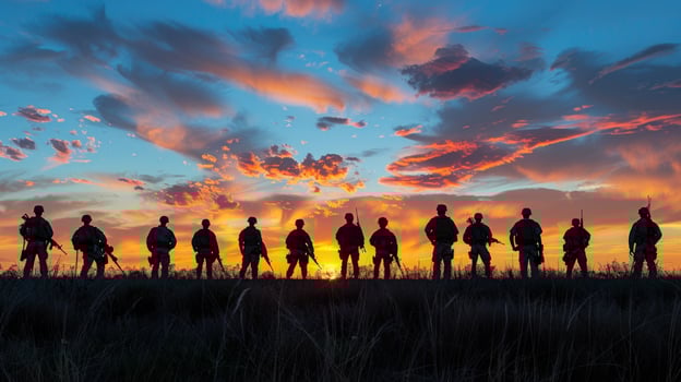 People silhouette sunset landscape freedom photo