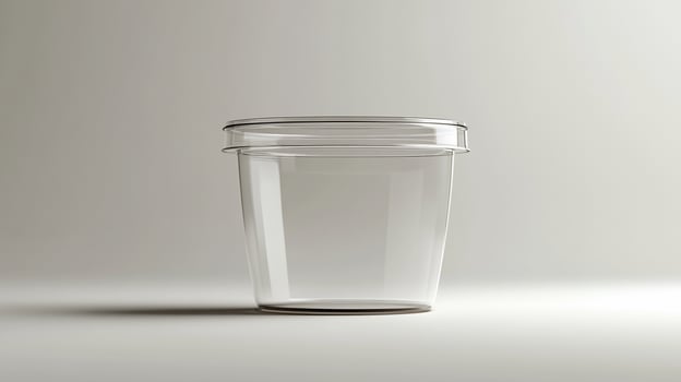 Clear plastic cup on white background. photo