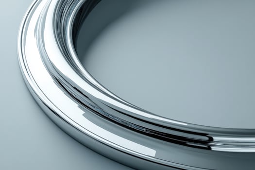 A close up of a shiny metal ring photo