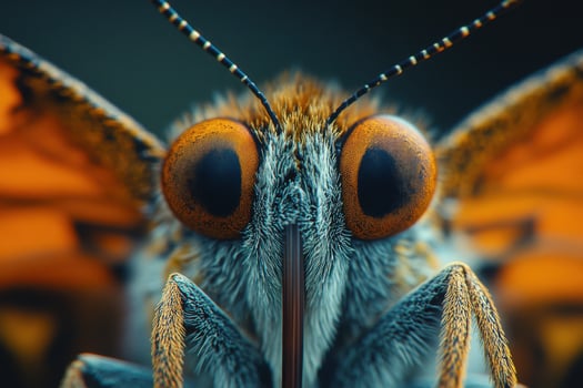 A close up of a butterfly with big eyes photo