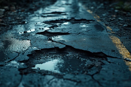 A pothole is shown on the road photo