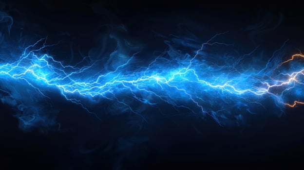Dynamic electrical lightning bolt energy design on dark background photo