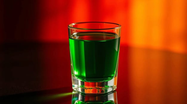 Emerald Elixir A Vibrant Shot Glass Beverages photo