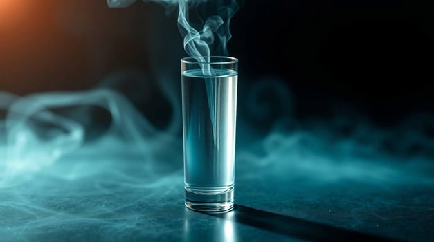 Steaming Liquid in Glass Beverages photo