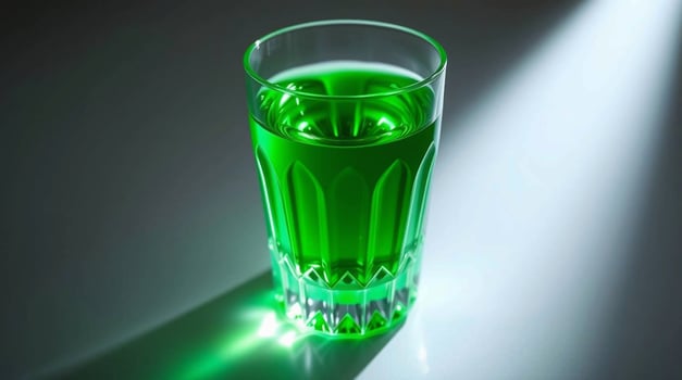 Vibrant Green Liquid in Glass Beverages photo