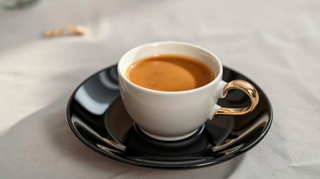 Espresso Coffee in Elegant Cup and Saucer Beverages photo
