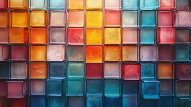 Colorful cubes background, vibrant color blocks. photo