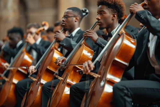 Professional musicians performing classical music photo