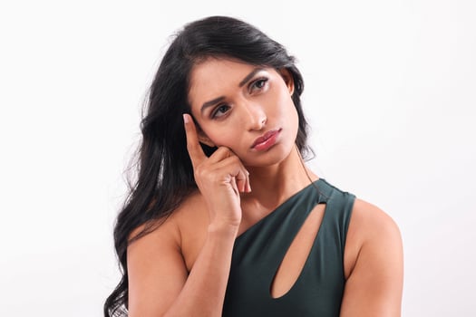 Young Woman In A Thoughtful Pose Stock Photo