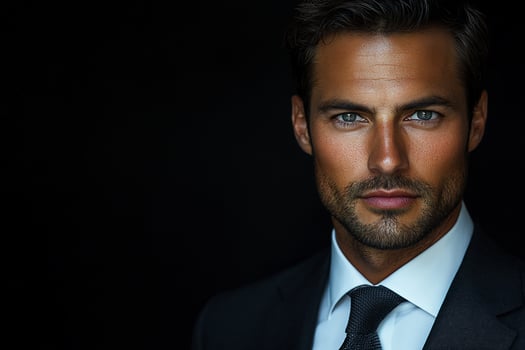 Closeup portrait of a handsome man in a suit. photo
