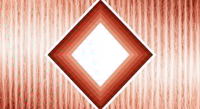 Bright diamond shape with warm red and pink corrugated background abstract graphic design photo