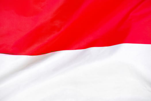 Flag of Indonesia. Flag of Indonesia waving in the wind photo