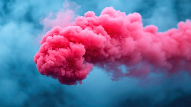 Pink Smoke Cloud Against a Blue Sky photo
