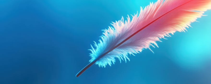 Ethereal Feather in Azure A Study in Light and Color photo