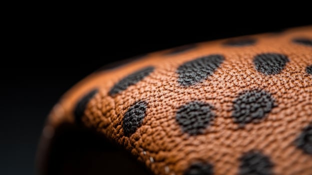 Closeup of Brown Leather with Black Spots, Texture and Detail Macro Photography photo