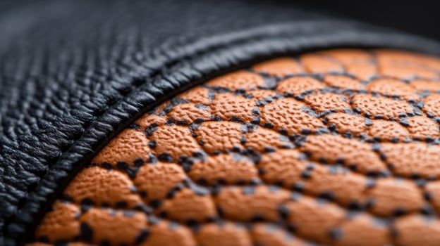 Closeup Detailed Texture of Luxurious Brown and Black Leather photo